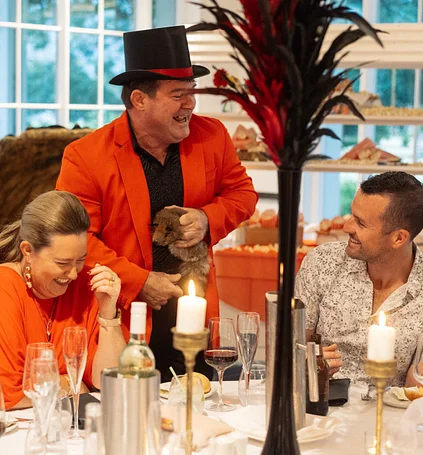 Close up magic at the tables at a function in Bowral